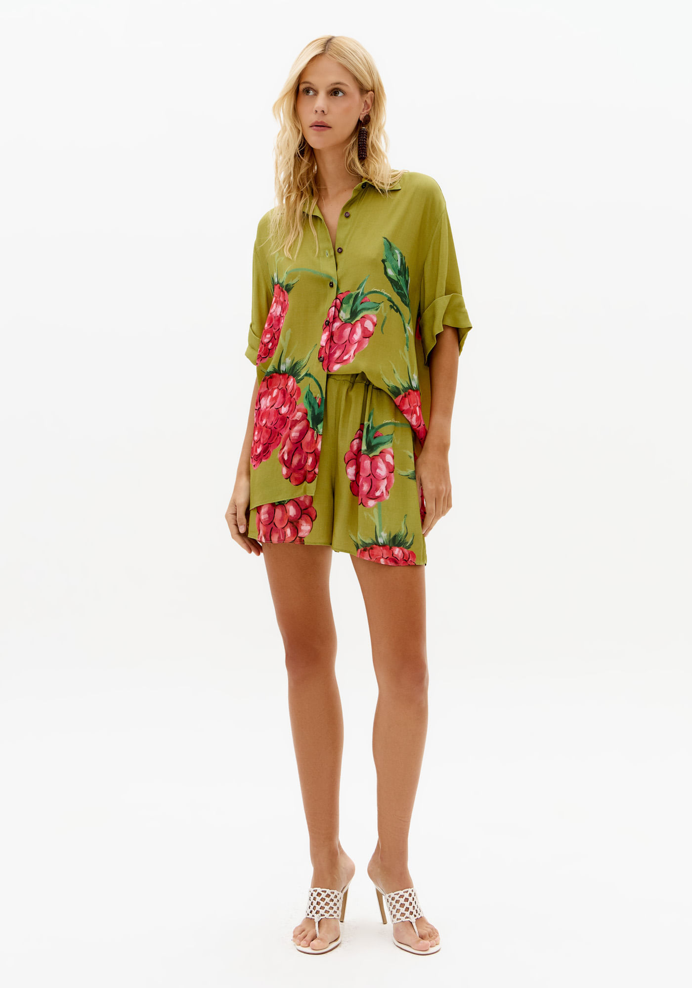 Short Curto Cintura Alta Estampado