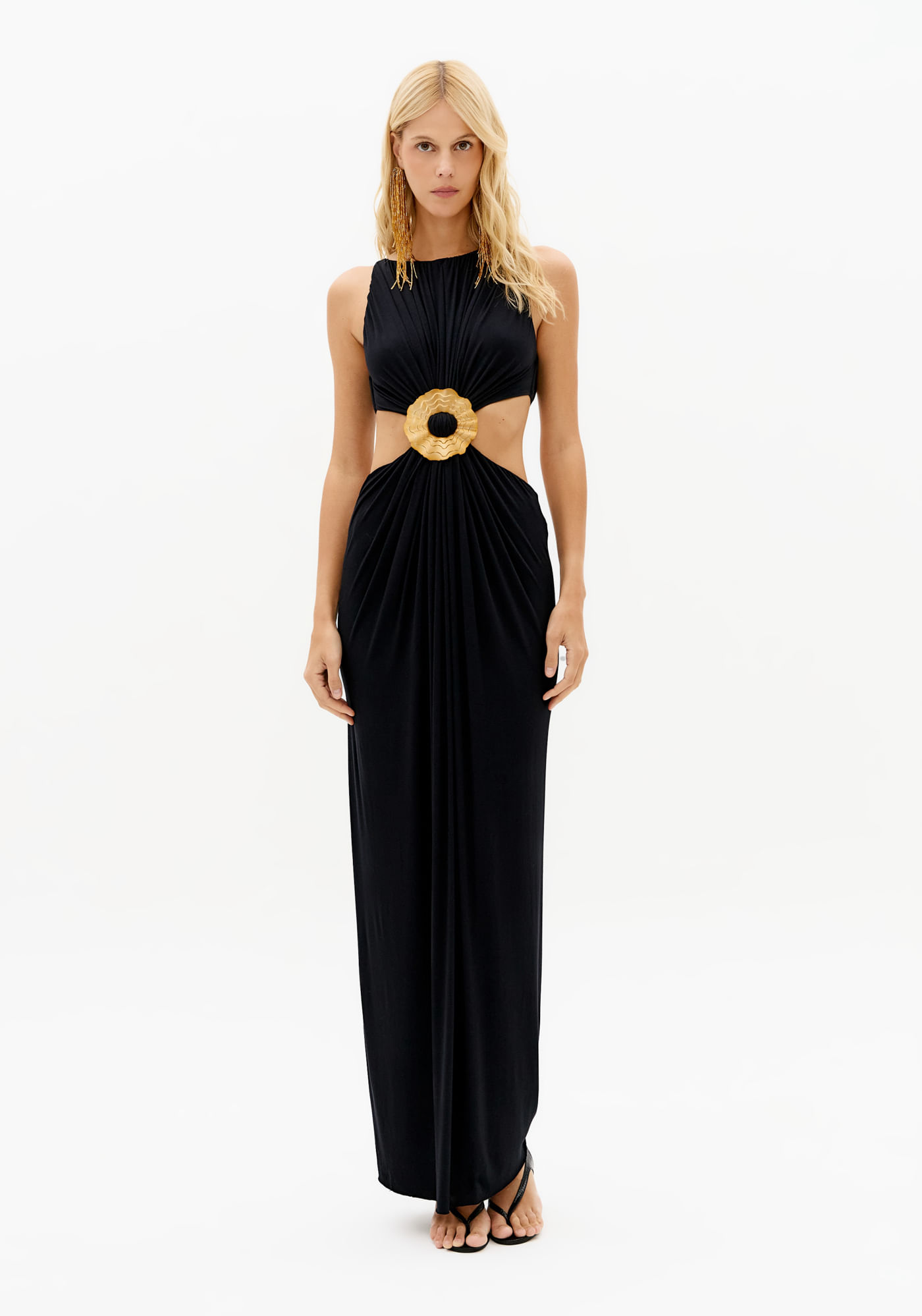 Vestido Super Midi De Malha De Viscose