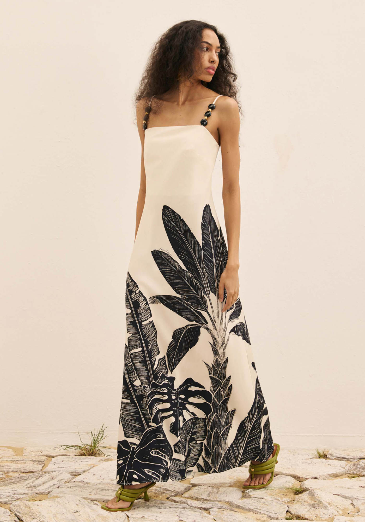 Vestido Super Midi De Alças Estampado