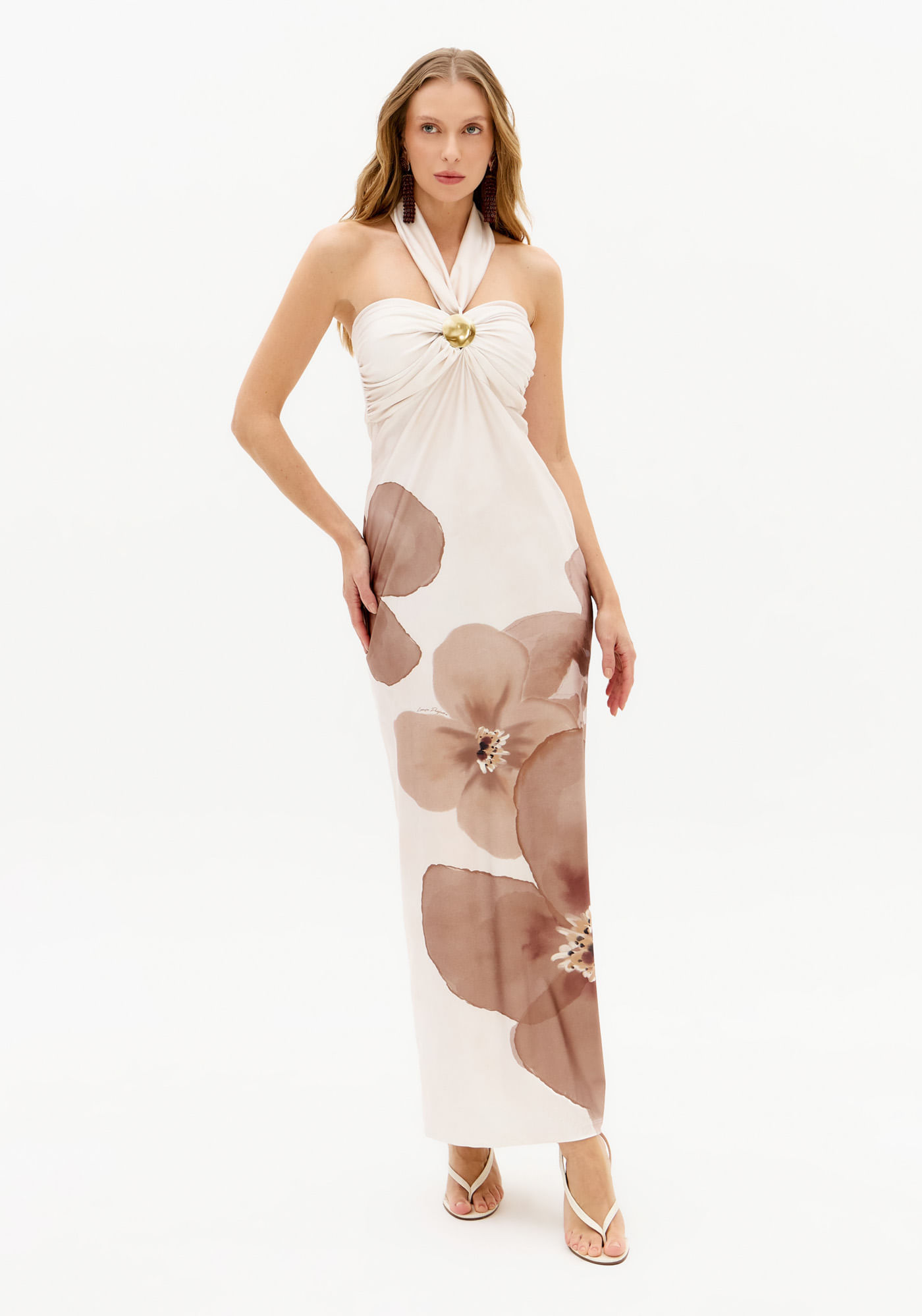 Vestido Super Midi Frente Única