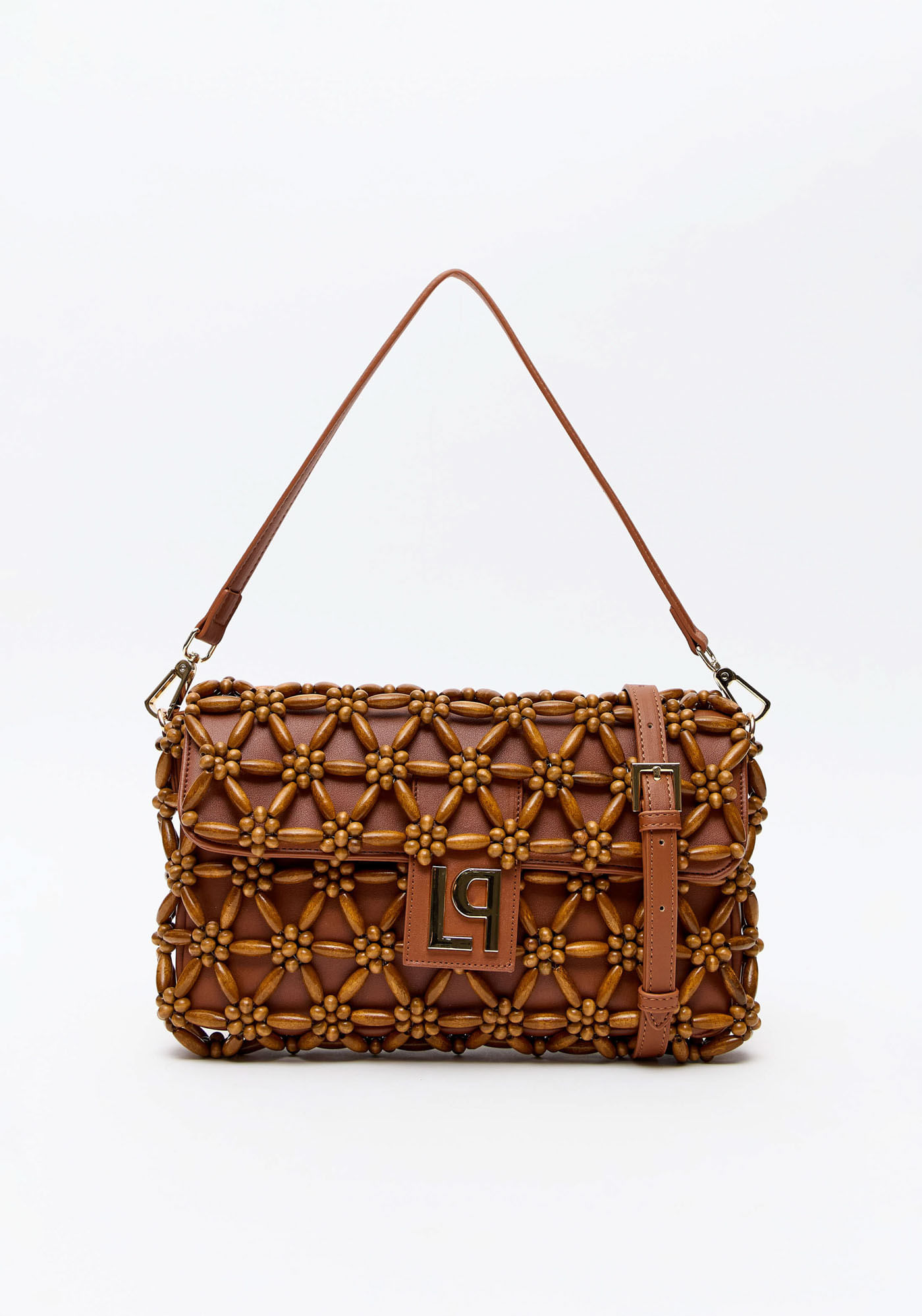 Bolsa Shoulder Com Miçangas E Enfeite Lp