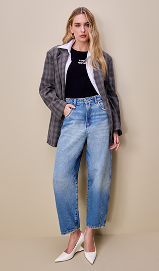 Calça Jeans Balloon Cintura Super Alta