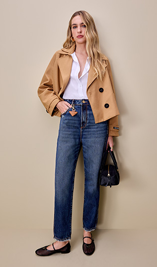 Calça Jeans Luna Mom Com Cintura Super Alta E Chaveiro